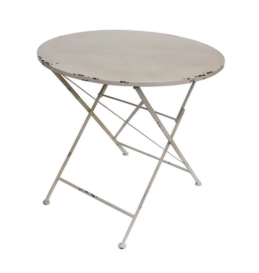 Rundtisch "Lina" - Ø 80 cm - klappbar / Vintage weiss