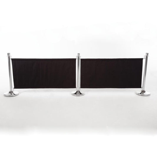 Absperrbanner Set - schwarz / chrom glänzend