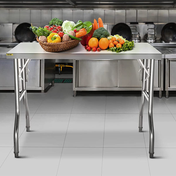 Edelstahl Arbeitstisch / klappbar - 122 x 61 cm