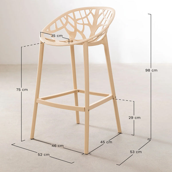 Barhocker mit Rückenlehne "Julia" - Braun Tapoica