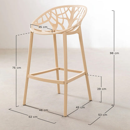 Barhocker mit Rückenlehne "Julia" - Braun Tapoica