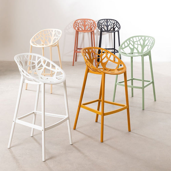 Barhocker mit Rückenlehne "Julia" - Braun Tapoica