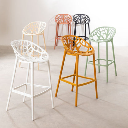 Barhocker mit Rückenlehne "Julia" - Grün Caqui