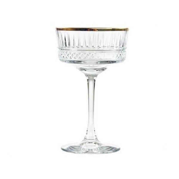 Cocktail- Champagnerglas mit Goldrand 