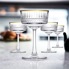 Laden Sie das Bild in den Galerie-Viewer, Cocktail- Champagnerglas mit Goldrand &quot;Elysia - Pasabahce&quot; - 0,260 l