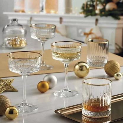 Cocktail- Champagnerglas mit Goldrand "Elysia - Pasabahce" - 0,260 l
