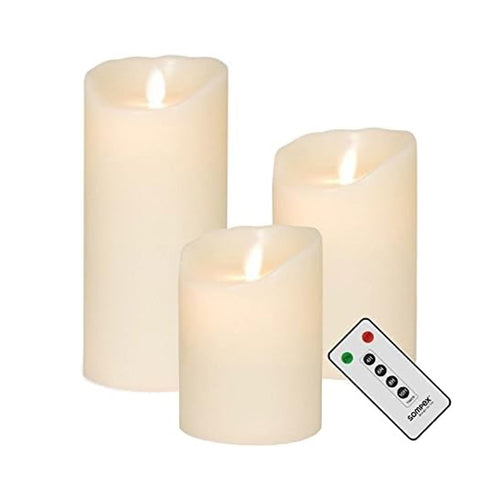 Echtwachs LED-Kerzen 3er Set