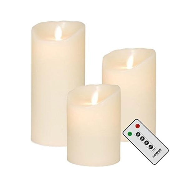 Windlicht Säulen Set  inkl. LED Kerzen