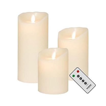 Windlicht Säulen Set  inkl. LED Kerzen