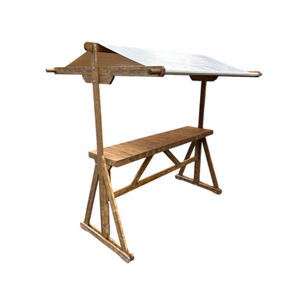 Futterkrippe aus Holz - Dach creme