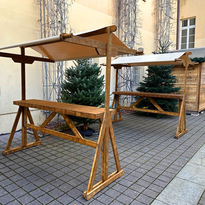 Futterkrippe aus Holz - Dach creme