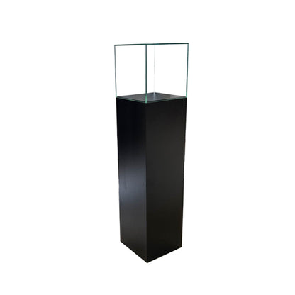 Haubenvitrine / Galeriesockel schwarz - 30 x 30 x 120 cm