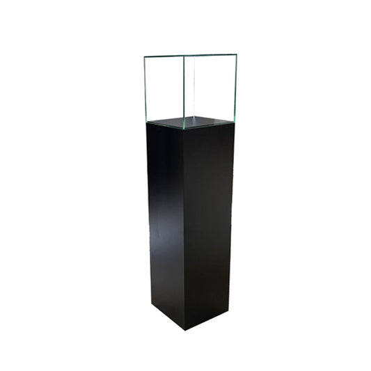 Haubenvitrine / Galeriesockel schwarz - 30 x 30 x 120 cm