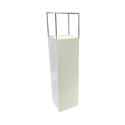 Haubenvitrine / Galeriesockel weiss - 30 x 30 x 120 cm