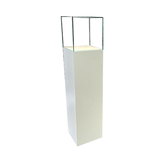 Haubenvitrine / Galeriesockel weiss - 30 x 30 x 120 cm