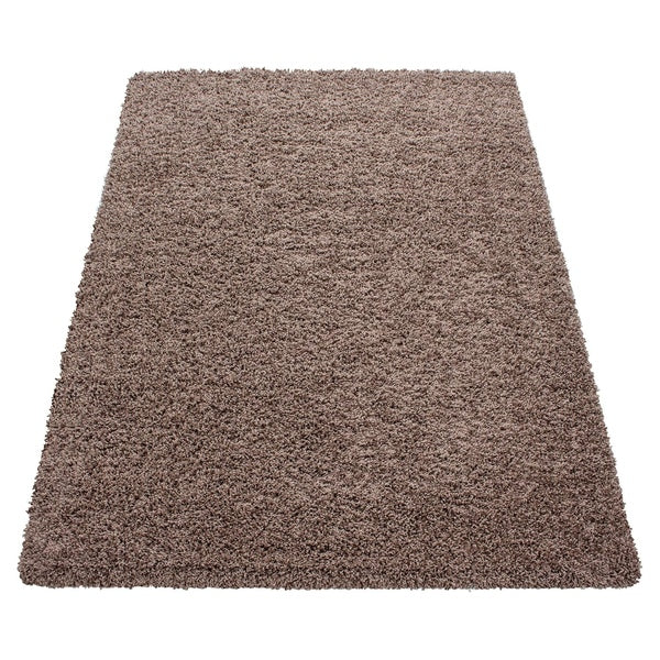 Hochflor Teppich - 160 x 230 cm - mokka