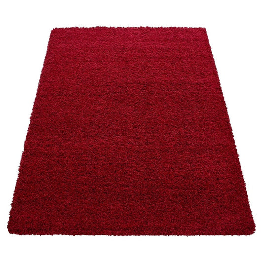 Hochflor Teppich - 160 x 230 cm - rot