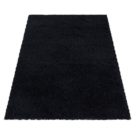 Hochflor Teppich - 160 x 230 cm - schwarz