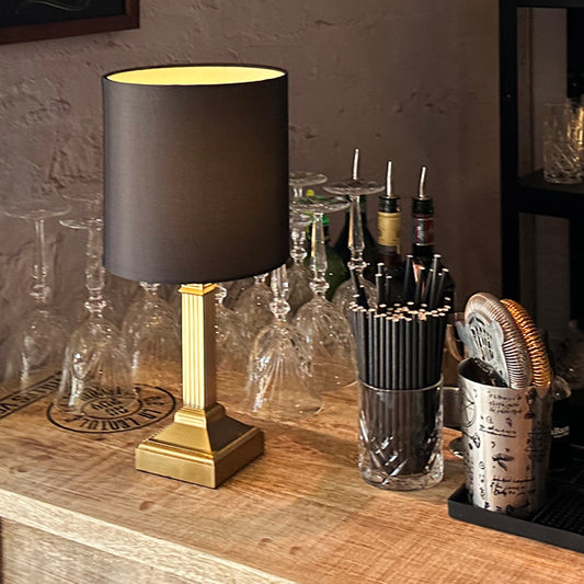 Tischlampe - FREYA "raven dupion silk"