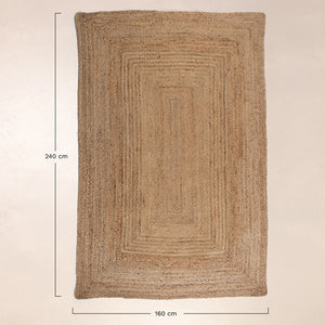 Jute Teppich - 240 x 160 cm - Natural Tempo