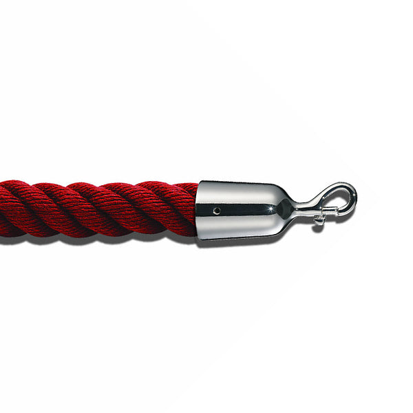 Absperrseil / Kordelseil geflochten - chrom / rot-bordeaux