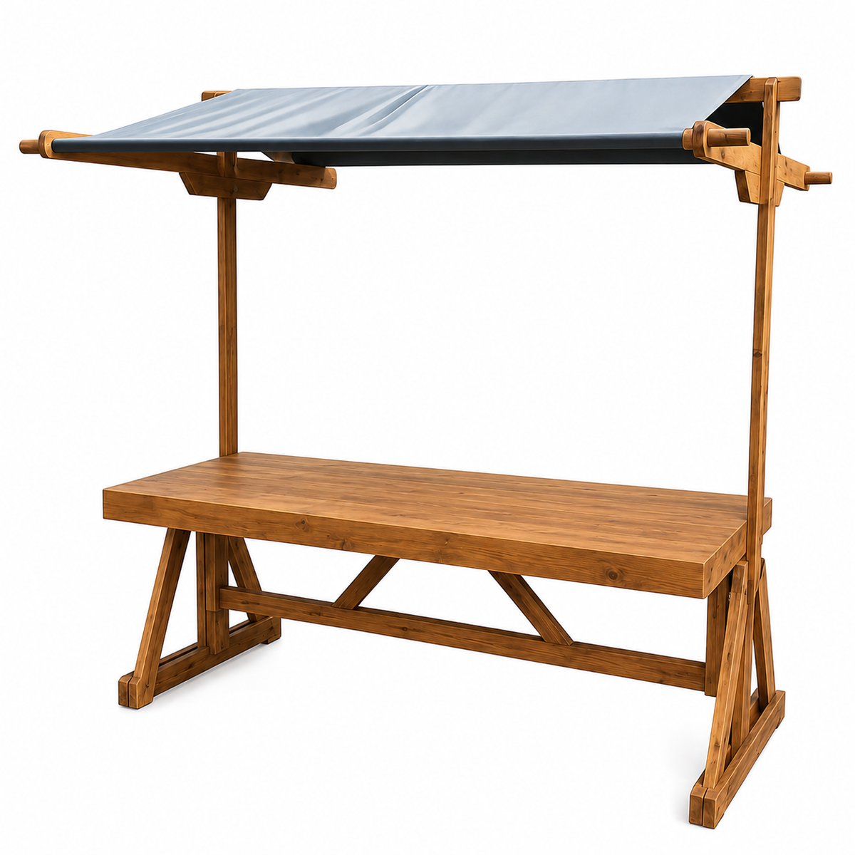 Marktstand aus Holz - Dach anthrazit