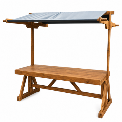 Marktstand aus Holz - Dach anthrazit
