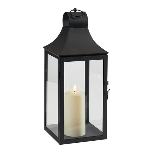 Metall Laterne inkl. LED Kerze - schwarz