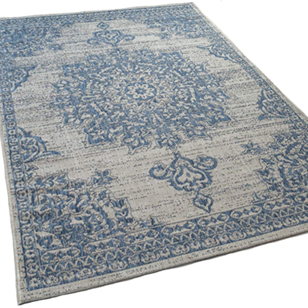 Vintage Teppich - 200 x 280 cm - orientalisch blau / beige
