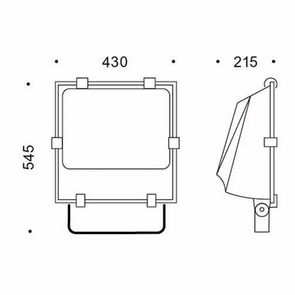 Floodlight - HQI asymmetrisch - 400 W - 5.200 K - IP 65