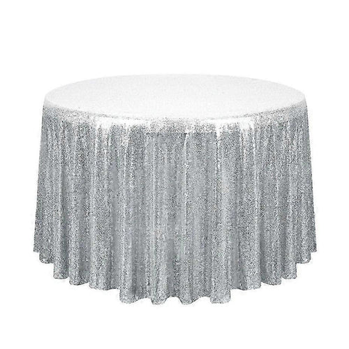 Pailletten Tischdecke silber - ⌀ 180 cm