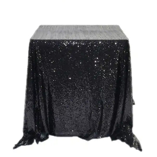 Pailletten Tischdecke schwarz - 180 x 180 cm