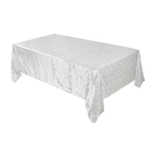 Pailletten Tischdecke silber - 260 x 150 cm