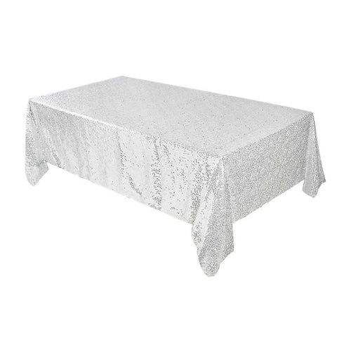 Pailletten Tischdecke silber - 260 x 150 cm