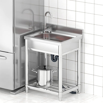 Edelstahl Spültisch / 1 Becken - B 55 x T 50 cm