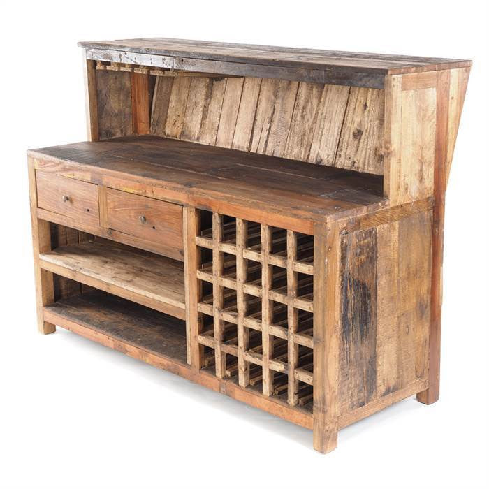 Bartheke - Wastewood - 130 x 50 x H 110 cm