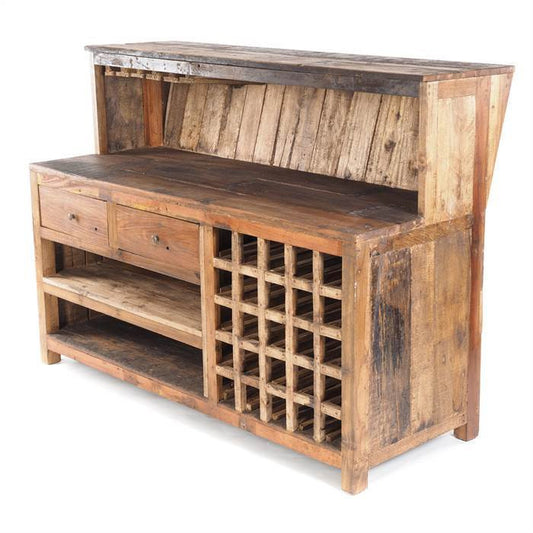 Bartheke - Wastewood - 130 x 50 x H 110 cm