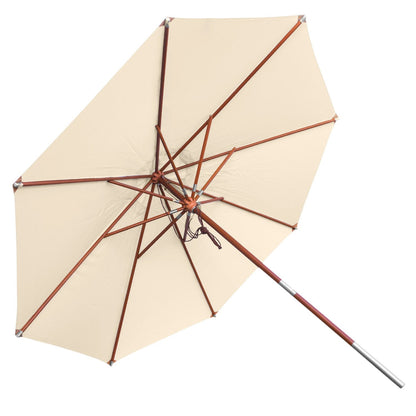 Sonnenschirm - Ø 300 cm - naturweiß - Holz