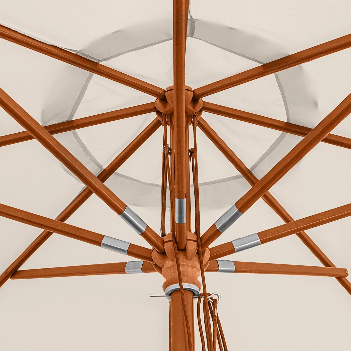 Sonnenschirm - Ø 300 cm - naturweiß - Holz