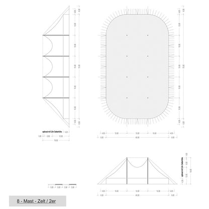 Zirkuszelt - 8 Master / 2 Reihen