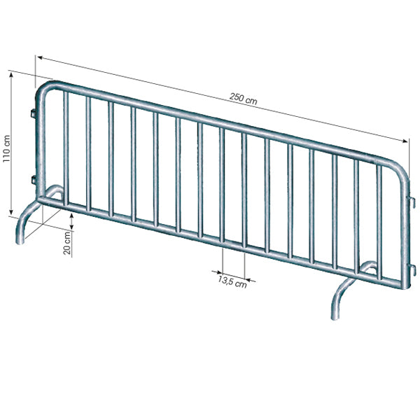 Absperrgitter - B 250 x H 110 cm