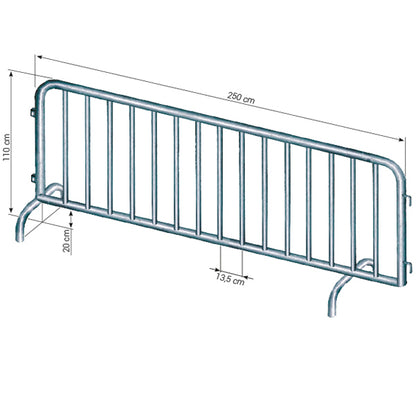Absperrgitter - B 250 x H 110 cm