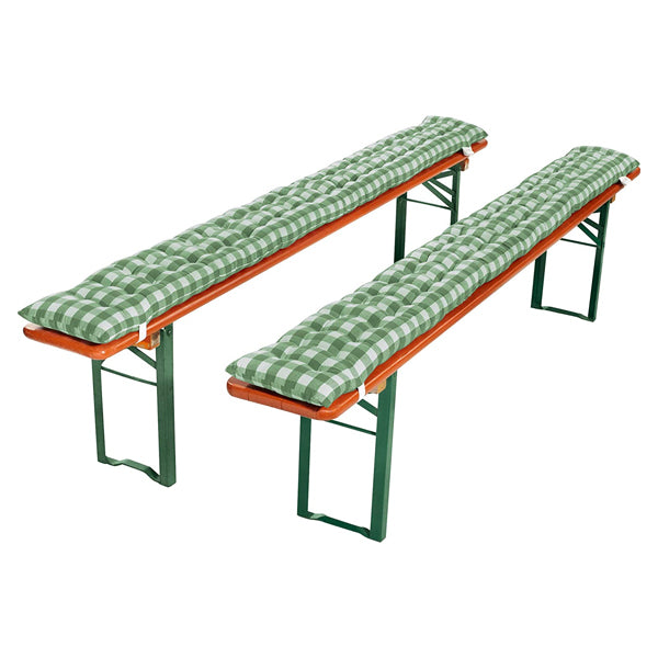 Auflageset für Festzeltgarnitur - grün weiss - 220 cm