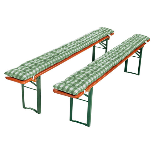 Sitzauflagen für Festzeltbänke - grün weiss - 220 cm