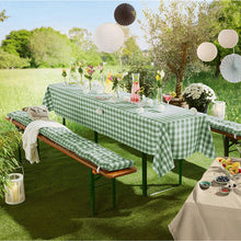 Laden Sie das Bild in den Galerie-Viewer, Tischdecke für Festzelttisch - grün weiss - L 250 x B 130 cm