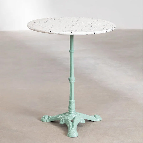 Bistrotisch mit Marmorplatte "Volutto mint" - Ø 60 cm