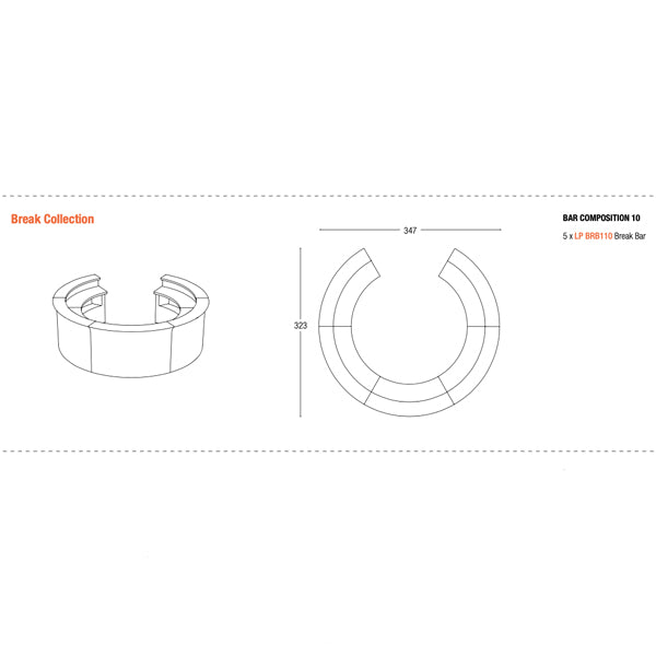 Bartheke / Counter - BREAK BAR - 175 x 75 x H 110 cm