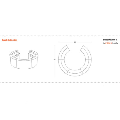 Bartheke / Counter - BREAK BAR - 175 x 75 x H 110 cm