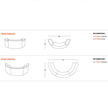 Bartheke / Counter - BREAK BAR - 175 x 75 x H 110 cm