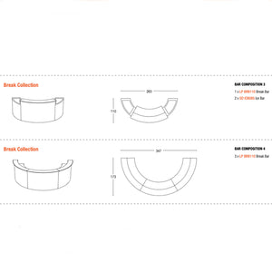 Bartheke / Counter - BREAK BAR - 175 x 75 x H 110 cm